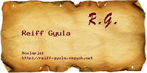 Reiff Gyula névjegykártya